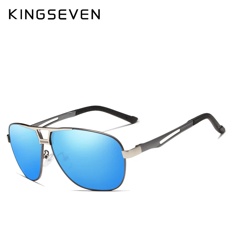 KINGSEVEN, брендовые Классические поляризованные солнцезащитные очки, мужские очки для вождения, алюминиевая коричневая оправа, солнцезащитные очки, мужские очки, UV400 Gafas
