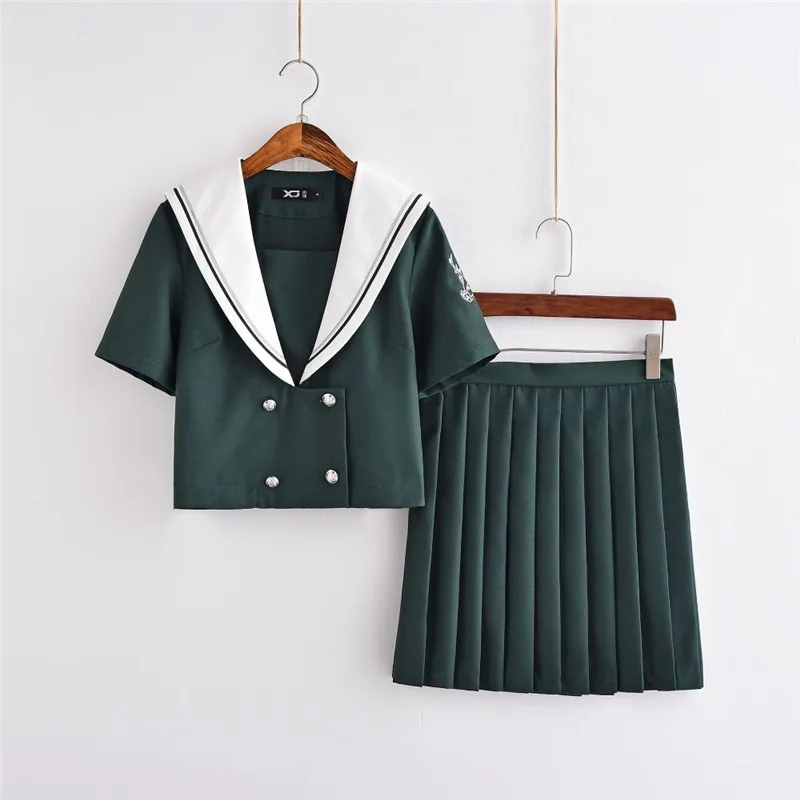 UPHYD Новое поступление зеленый костюм моряка пятнистого оленя нарукавники JK форма хора британской школы для девочек единый набор S-XXL