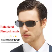 Новые мужские поляризованный фотохромный солнцезащитные очки-хамелеоны для ночного вождения солнцезащитные очки