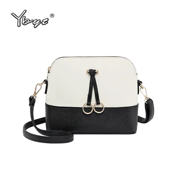 

YBYT brand 2019 new patchwork women shell bags PU leather shoulder messenger crossbody bag fashion ladies satchel evening pack