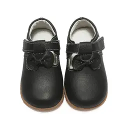 Для девочек обувь из натуральной кожи насыщенный Белый Черный обувь для детей Дети Т-ремень Боути Единая школьная обувь Свадебные вечерние