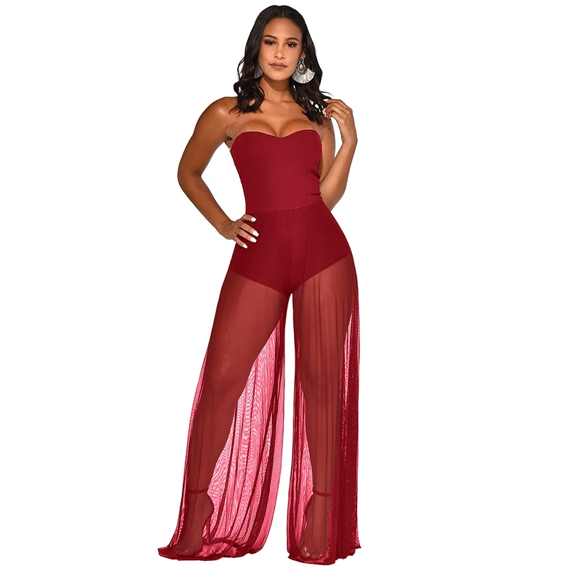 Rompers Womens Jumpsuit Mesh Stitching Openwork Sexy Bodysuit Female Semi-Transparent Overall Chiffon Splice Jumpsuits Nightclub Rompers Womens Jumpsuit Mesh Stitching Openwork Sexy Bodysuit Female Semi-Transparent Overall Chiffon Splice Jumpsuits Nightclub