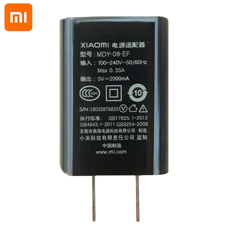 Оригинальное зарядное устройство Xiaomi 5V2A Redmi 5 Pro штепсельная вилка стандарта США