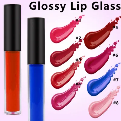 

Private label minimum and price as shown on store NO LOGO spot 8 color bright lip glaze GLOSSY lip glaze non-matte