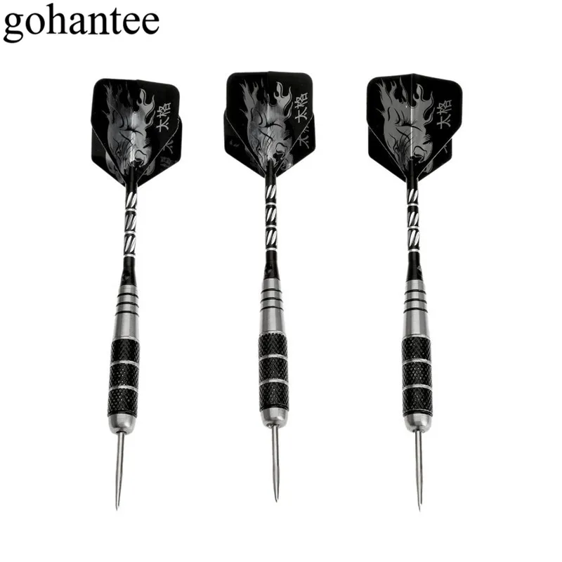 gohantee High Quality 22g 3pcs/Set Steel Needle Tip Darts Professional Tungsten Darts With Dart Flights For Standard Board Games