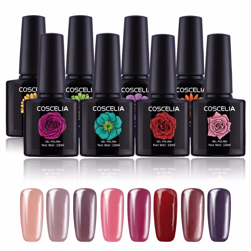 8PCS Soak Off Gel Nail Polish 10ml No Sticky Layer UV Gel Manicure