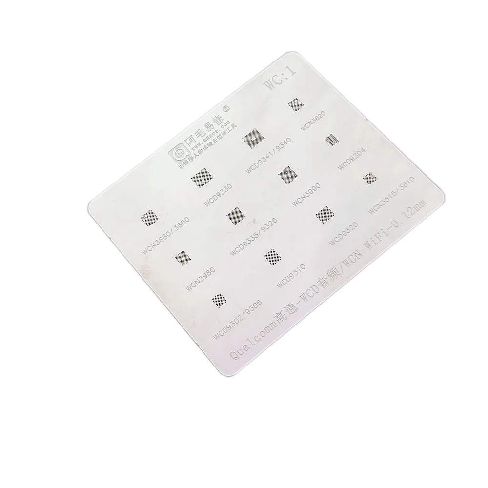 

Amaoe WC1 Integrated Reballing Stencil for Qualcomm WCD Audio IC WCN WiFi Module IC Universal Reballing Stencil for WCD9330 9341