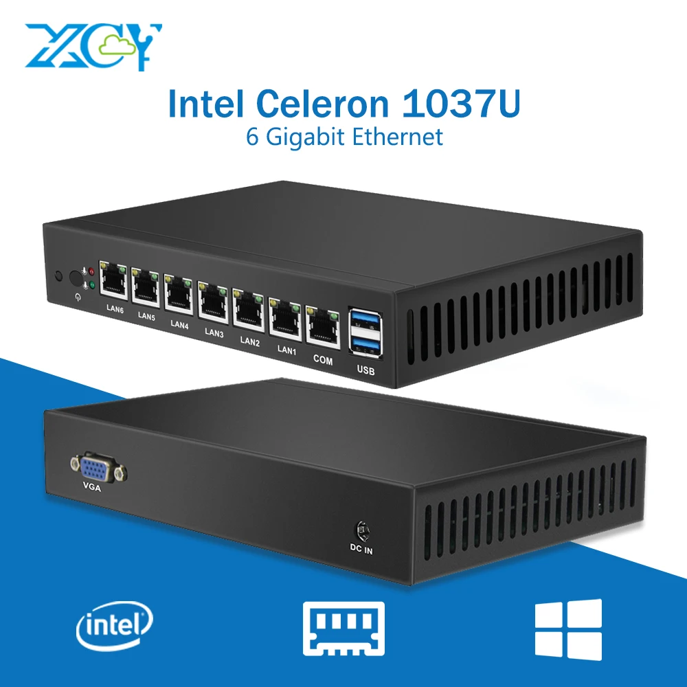 6 LAN Gigabit Ethernet font b Mini b font font b PC b font Celeron 1037U
