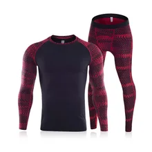 Зимние комплекты термобелья для мужчин, быстросохнущие, анти-микробные, тянущиеся, кальсоны для фитнеса, термо компрессионное нижнее белье, набор