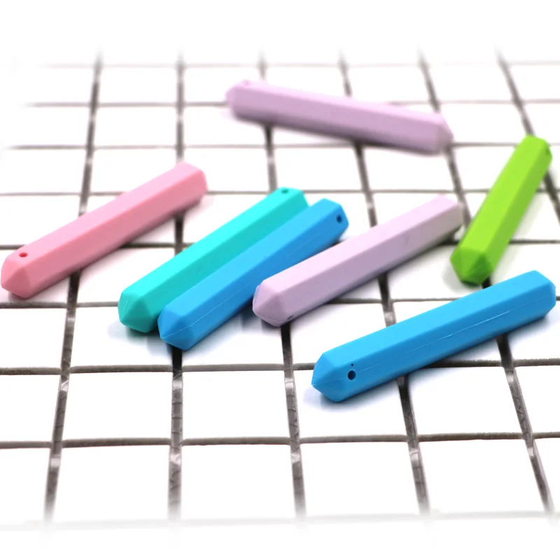 

Silicone Pencil Teethers 5pcs Baby Soothing Ring Teether BPA Free Silicone Chew Charms Baby Teething Toys Food Grade Silicone