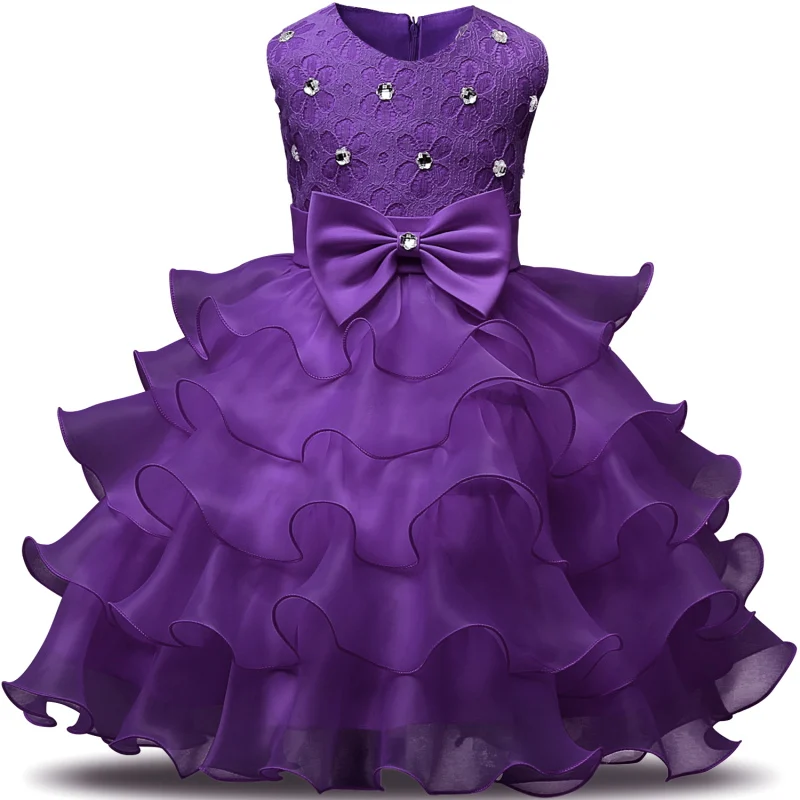 Вечерние крещение новорожденного, платье для малышей 1 год, рождественское платье на день рождения платье-пачка для малышей, vestido - Цвет: Deep Purple