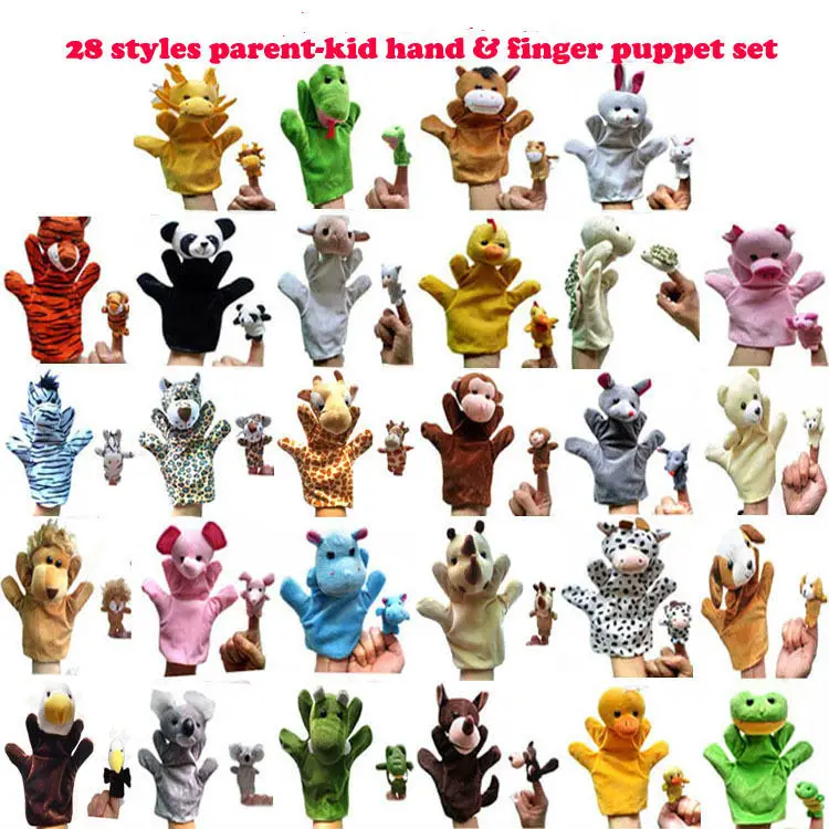 1Pair Big Hand Puppet For Adult Hands Finger Puppet Plays Glove Animal Plush Doll For Kids