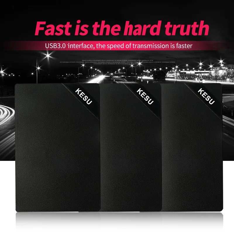 Original KESU 2.5'' External Hard Drive USB3.0 HDD Portable External HD Hard Disk for PC Mac Desktop Laptop Server (Black/White)