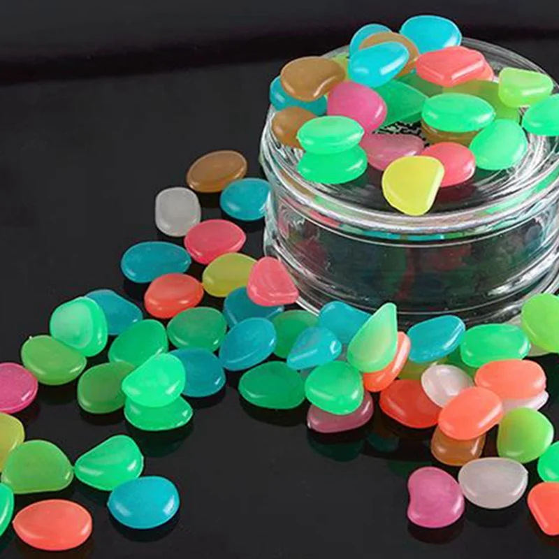 100Pc искусственные камни, камни светится в темноте светящиеся камни, садовый аквариум, украшение для аквариума, домашний орнамент, поставка