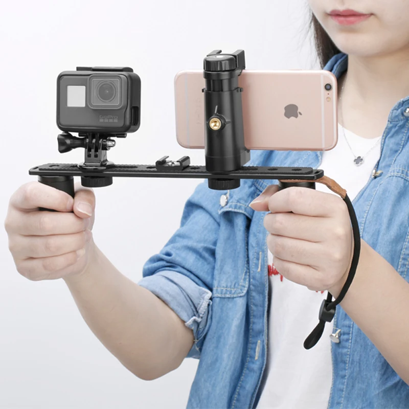 Sevenoak SK-PSC4 с двойной ручкой стабилизатор для iPhone Android смартфон GoPro SJCAM спортивная видеокамера аксессуары Vlog