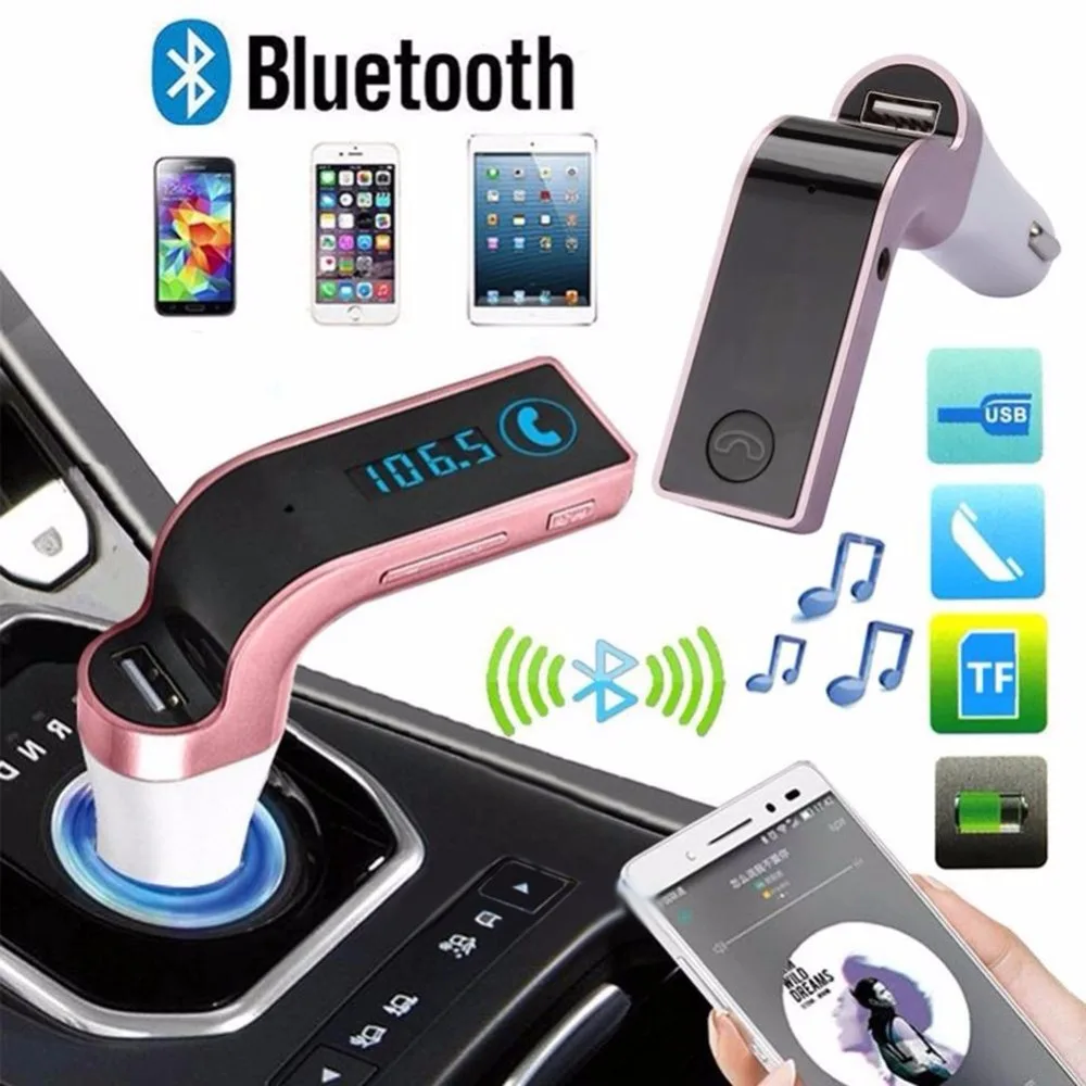 Горячая громкой связи Bluetooth автомобильный комплект беспроводной Mp3 радио модулятор Bluetooth AUX 3,5 мм FM USB передатчик автомобильное зарядное устройство в автомобиле