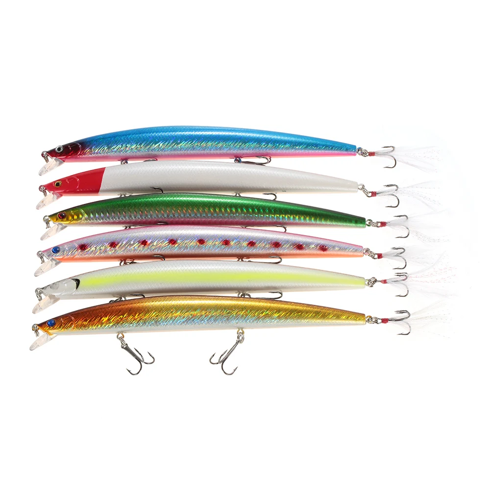 Lixada 6PCS Дайвинг Minnow приманки для ловли рыбы 22 г 185 мм Искусственные набор жестких