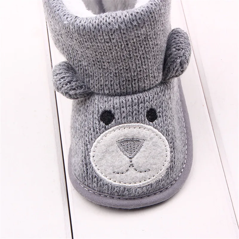 Зимние ботинки для малышей, девочек и мальчиков; милые ботинки для новорожденных с рисунком медведя; очень теплые зимние ботинки