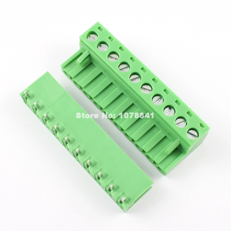 

5 Pcs Per Lot 5.08mm Pitch Right Angle 10 Pin 10 way Screw Terminal Block Plug Connector