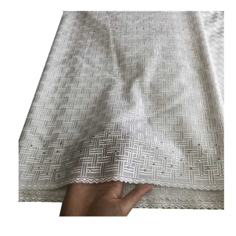 White Color African Polish Cotton Voile Lace 2018 African Polish Swiss