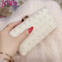 Дизайн женские модные вечерние сумки Дамская жемчужина Сумочка Свадебная вечеринка клатчи белая цепь жесткий мешок мини Ночной кошелек