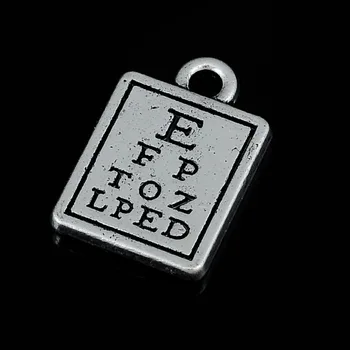 

Zinc Alloy Message Tag Eye Chart Charms