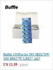 10 шт./упак. SR927 аккумулятора кнопочного типа 395/399, SR57 1,55 V-серебряные элементы питания батареи для мобильного часо