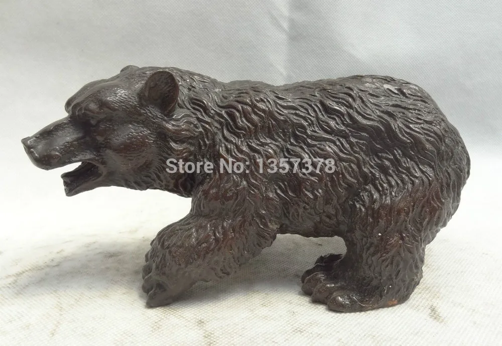 

shitou 00637 Nice Chinese Bronze Wealth Crawl Animals Wild Ferocious Bear Statue Sculpture discount 30% (C0324)