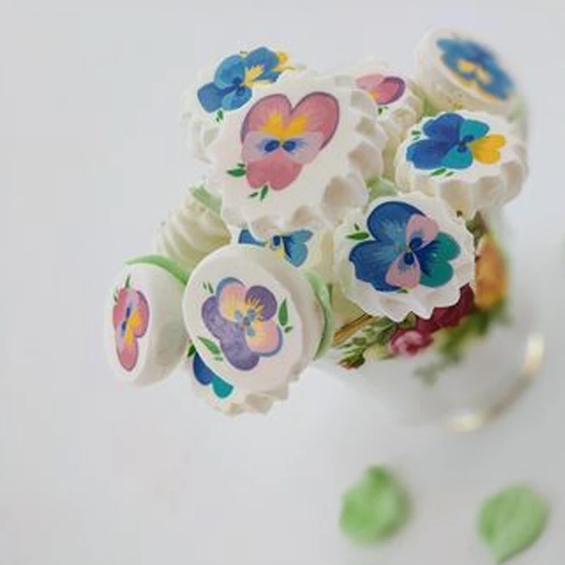 Смешайте красивый цветок сахар штамп бумага для украшения торта meringues, трансферный лист по индивидуальному заказу печать sugarcraft выпечка поставка