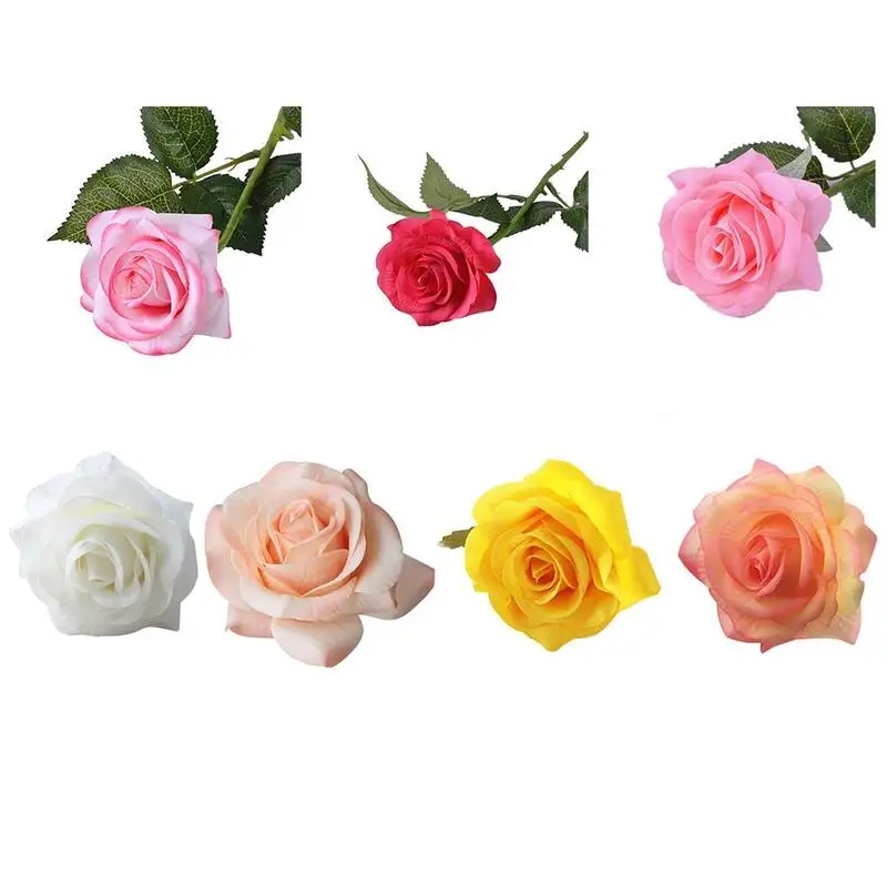 

1pc Latex Rose Artificial Flowers Moisturizing Rose Flowers For New Year Home Wedding Home Decoration Party Birthday Gift