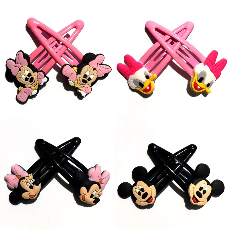 

3-6pairs/lot Mickey Minnie Girls Hair clips Cartoon Hairgrips Kids Hairpin Headbands Headwear Children Hair Accessories as Gift