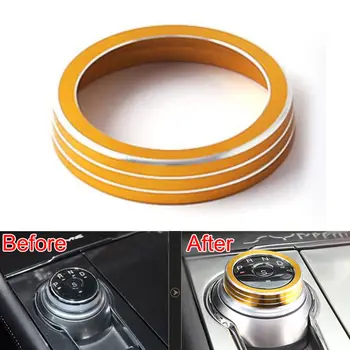 

BBQ@FUKA 1 Pc Metal Console Gear Shift Panel Knob Button Ring Cover Trim Garlish Bezel Decoration For 2016 Ford Taurus