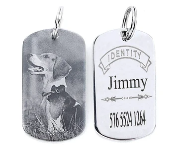 

Stainless Steel Custom Dog ID Tag for Dog Collar Accessories Pet ID Tags Personalized Dog Picture Telephone Name Tag Engraved
