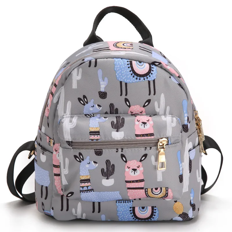 

Miyahouse Cute Cartoon Design Small Backpacks Female Colorful Print Mini Travel Rucksack Fresh Style Women Canvas Backpack