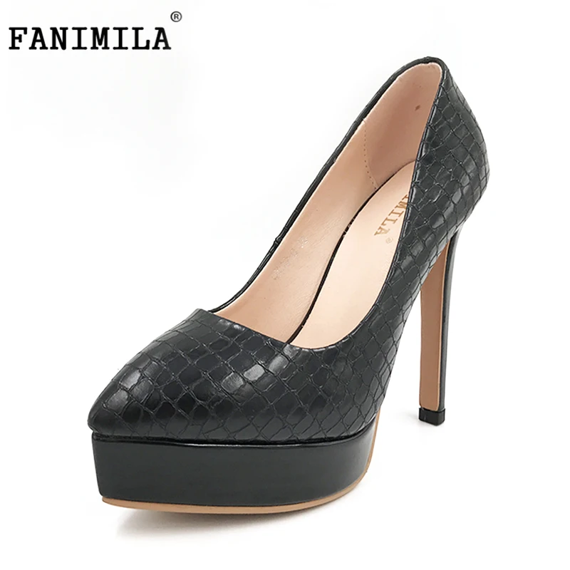 FANIMILA Ladies High Heels Shoes Women Brand Platform Thin Heels Pumps Wedding Women Shoes Pointed Toe Sexy Footwear Size 34-43 enmayda platform pumps ladies sexy high heels fashion red bottom women pumps pointed toe slingback thin heels women dress shoes