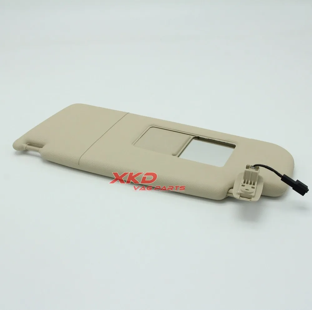 

Left Light Beige Blind Sunvisor With Mirror Fit For VW Golf GTI Rabbit Passat CC 1K0 857 551 L 4T6 1K0 857 551 N 4T6
