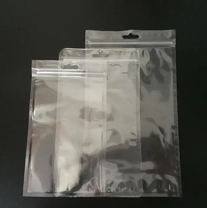 

500pcs 13*24cm Double clear Plastic zipper Retail package bag for iphone 8 plus 6s Cover samsung s7 s8 mobile case Packaging bag