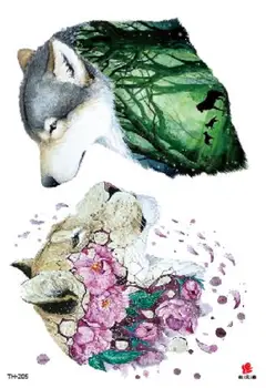 

Temporary Tatoo Fake Tattoo Sticker Wolf Flower Forest Arm Tattoos Stickers Tatouage Waterproof Flash Tatto For Women Girl Men