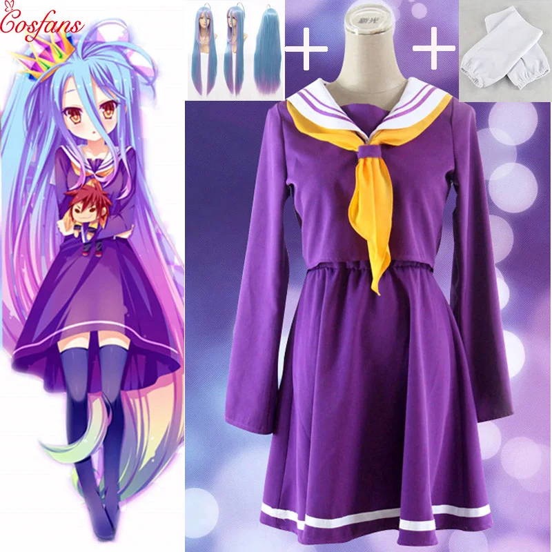 

Purple Cosplay No Game No Life Shiro Emboitement Heroine Sailor Suit no game no life cosplay Heroine purple sailor costume 2019
