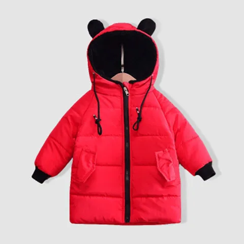 Детская зимняя хлопковая одежда для мальчиков и девочек одежда для мальчиков хлопковые пальто толстые пальто детская одежда с перьями - Цвет: 2