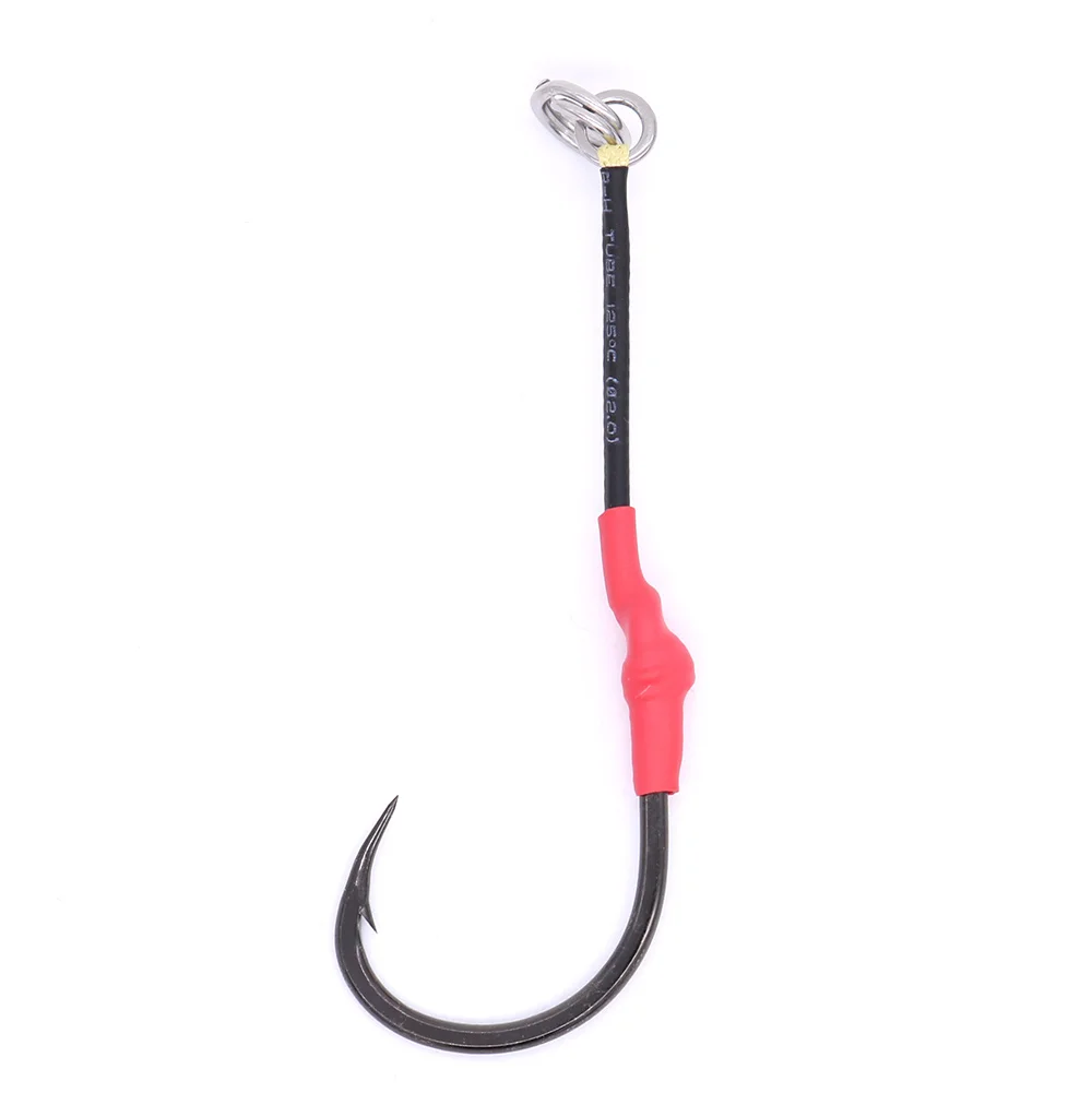 

CASTFUN Mustad Assist Hook 3/0 5/0 7/0 8/0 9/0 High Carbon Steel Slow Jig Hook Kevlar Line Solid Ring Split Ring Hook Fishing 4p