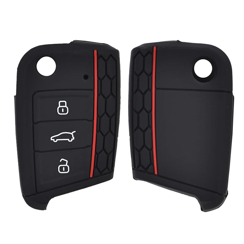 Чехол для VW Polo Golf 7 MK7 силиконовый чехол с 3 кнопками Skoda Octavia Kodiaq Karoq SEAT Ateca Leon|key cover