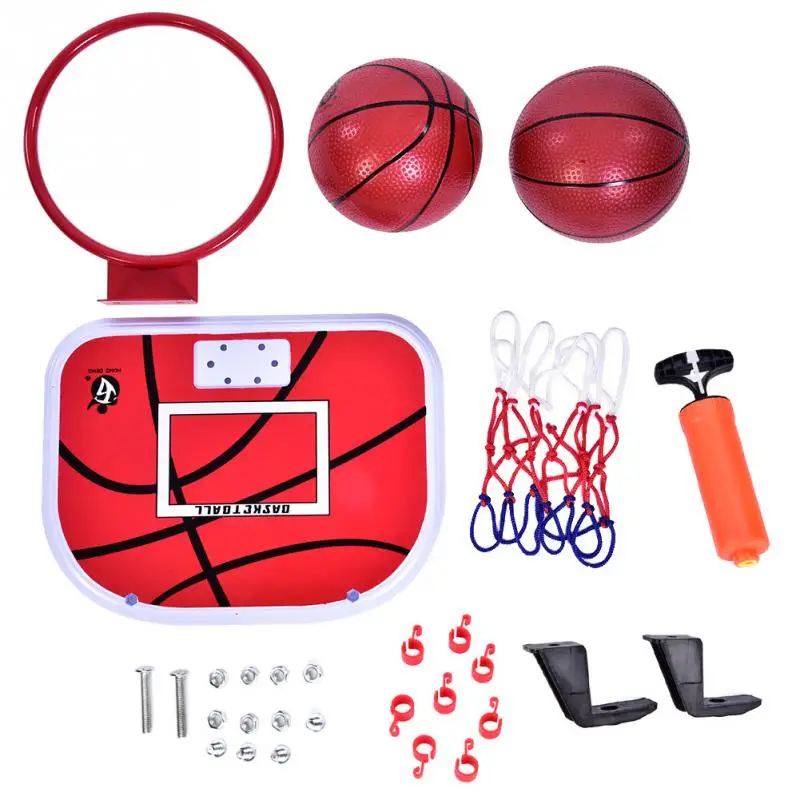 

Children Hanging Basketball Stand Indoor Mini Adjustable Hanging Basketball Hoop Board for Kids Game Basketball Balls with Pump