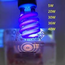 A220V E27 5-40 Вт УФ-светильник, ультрафиолетовые люминесцентные CFL светильник, спиральная лампа Enegy, спасательный черный светильник, фиолетовые лампы, светильник ing