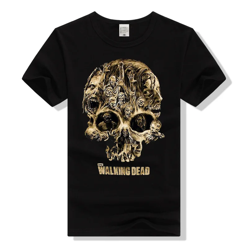 The Walking Dead майка Twd череп футболка для Для мужчин женщин Unisex Tee Костюмы хлопок