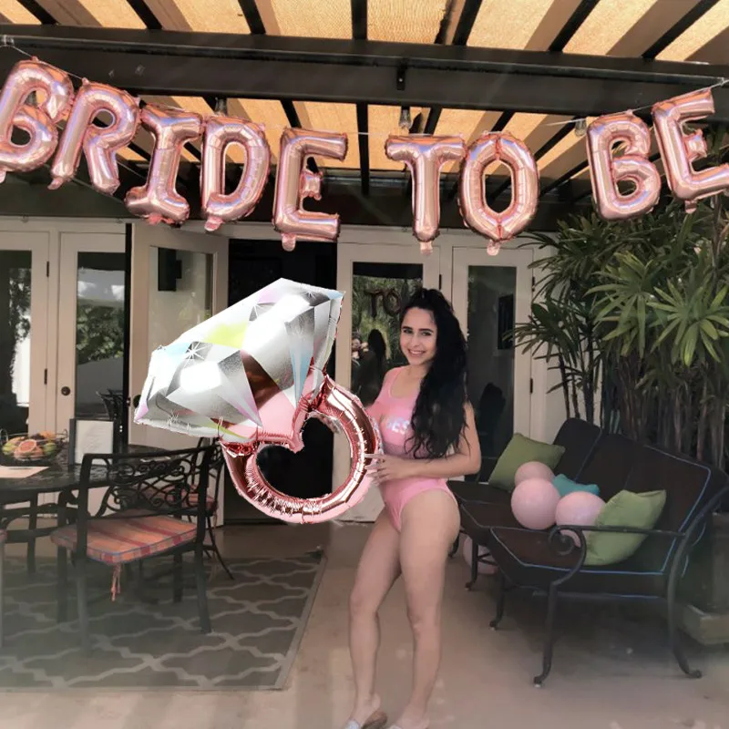 Chicinlife Rose Gold Bride To Be Letter Foil Balloon Headband Tiara Bachelorette Party Decoration Wedding Bridal Shower Supplies