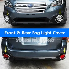 Per Subaru Outback ABS Cromato Anteriore e Posteriore Della Luce di Nebbia Trim Copertura 2015-2018 4 pz