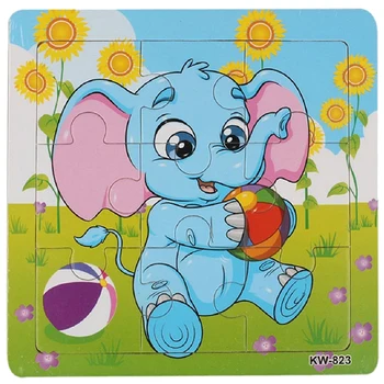 

1 set Children Small Elephant pattern Wooden Puzzles