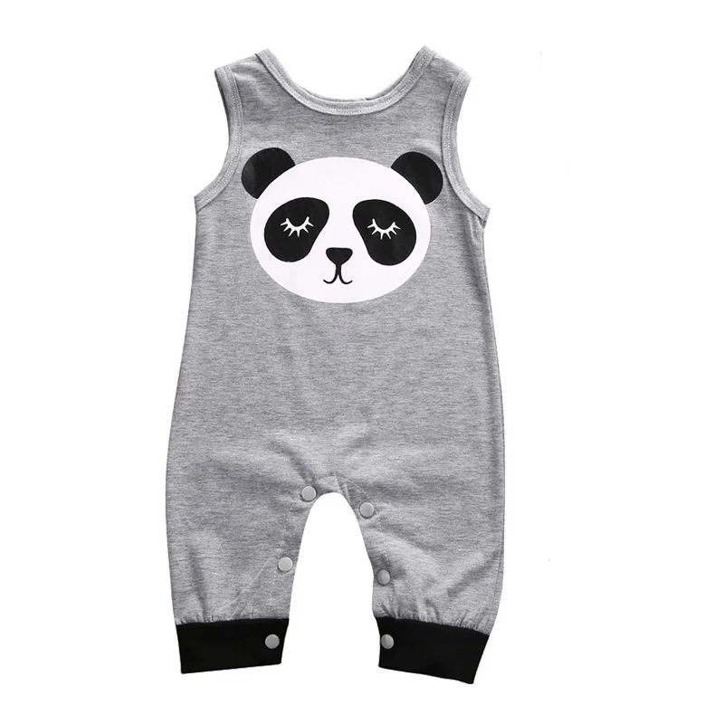 

2018New Summer Newborn Baby Boy Clothes Cotton Infant Toddle Girl Romper Cartoon Panda Jumpsuits Ensemble Fille