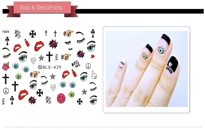 5 листов 3D-Наклейки для ногтей смешанные красочные дизайны корейский ногтей Стикеры s наклейки мультфильм подпиточной воды тату Маникюр Инструмент DLS418-439